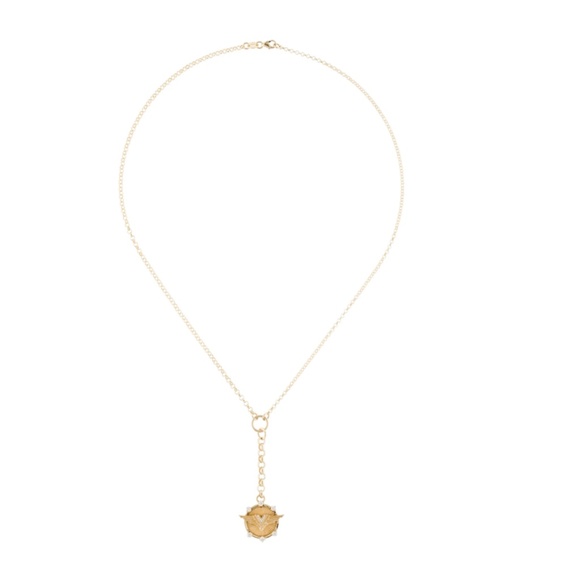 Foundrae 18K  Yellow Gold Diamond Baby Passion Medallion Pendant Necklace - Picture 3 of 7